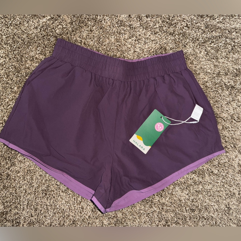 HALARA Women's Athletic Shorts- Purple REVERSIBLE